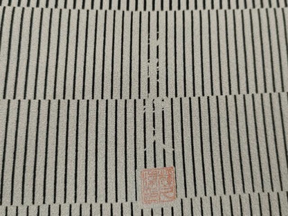 平和屋着物●伝統工芸士　田島輝久　江戸小紋　変わり縞　正絹　逸品　AABG5303cs