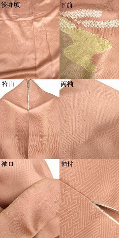 平和屋着物●訪問着　絞り　刺繍　風景草花文　金彩　正絹　逸品　AABG5304cs