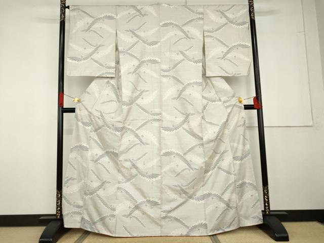 平和屋着物●本場大島紬　白大島　カタス7マルキ　横菊　正絹　逸品　AABG5310cs