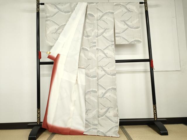 平和屋着物●本場大島紬　白大島　カタス7マルキ　横菊　正絹　逸品　AABG5310cs