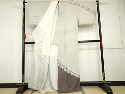 平和屋着物●金彩友禅作家　金彩の魔術師　堀省平　金煌織　訪問着　箔散らし　暈し染め　金銀彩　正絹　逸品　AABG5311cs