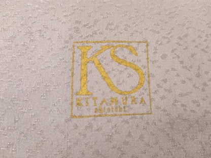 平和屋着物●北村眞一　訪問着　舞花文　金彩　銀通し地　正絹　逸品　AABG5313cs