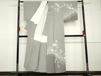 平和屋着物●訪問着　友禅　枝花文　暈し染め　正絹　逸品　AABG5314cs