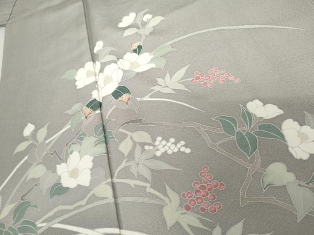 平和屋着物●訪問着　友禅　枝花文　暈し染め　正絹　逸品　AABG5314cs