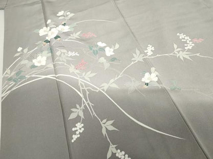 平和屋着物●訪問着　友禅　枝花文　暈し染め　正絹　逸品　AABG5314cs