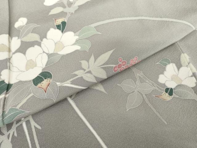 平和屋着物●訪問着　友禅　枝花文　暈し染め　正絹　逸品　AABG5314cs