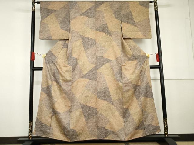 平和屋着物●上質な小紋　立波文　正絹　逸品　AABG5315cs