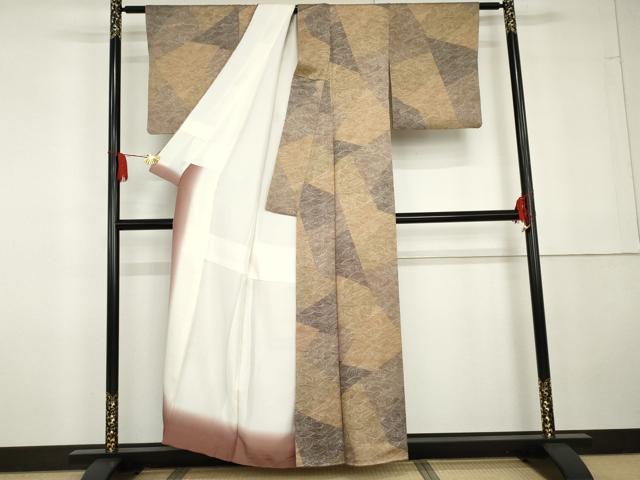 平和屋着物●上質な小紋　立波文　正絹　逸品　AABG5315cs