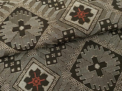 平和屋着物●本場大島紬　龍郷絣　正絹　逸品　AABG5316cs