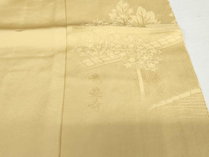 平和屋着物●色留訪問着　竜安寺　蜂蜜色地　正絹　逸品　未使用　AABG5317cs