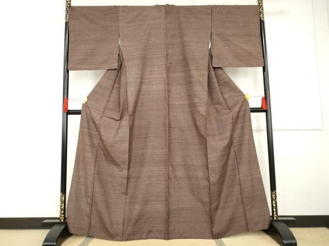 平和屋着物●上質な紬　十字　正絹　逸品　AABG5318cs