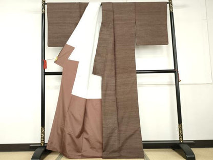 平和屋着物●上質な紬　十字　正絹　逸品　AABG5318cs