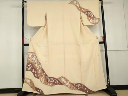 平和屋着物●十日町　名門　滝泰謹製　訪問着　辻が花　絞り　正絹　逸品　AABG5319cs