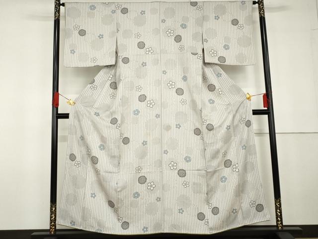 平和屋着物●上質な小紋　雪輪花文　正絹　逸品　AABG5321cs