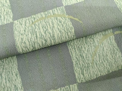 平和屋着物●上質な小紋　雪芝市松文　正絹　逸品　AABG5324cs