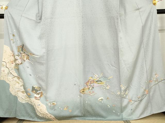 平和屋着物●訪問着　友禅　女人花文　暈し染め　金彩　正絹　逸品　AABG5325cs
