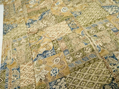 平和屋着物●上質な小紋　更紗花蝶文　金彩　鬼しぼ縮緬　高島屋扱い　正絹　逸品　AABG5326cs