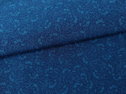 平和屋着物●藍染師　蓬菜正　小紋　藍　草花文　正絹　逸品　AABG5327cs