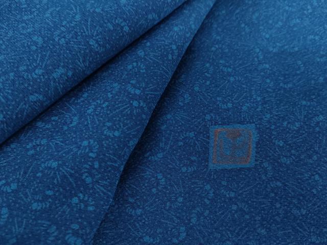 平和屋着物●藍染師　蓬菜正　小紋　藍　草花文　正絹　逸品　AABG5327cs