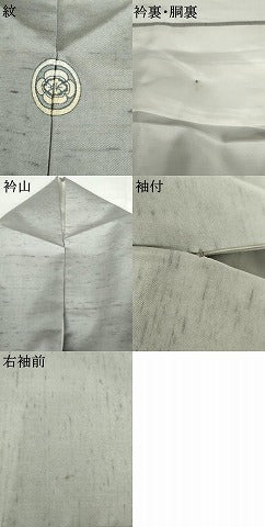 平和屋着物●石川県指定無形文化財　牛首紬　白山工房　手織り　色無地　湊鼠色　正絹　逸品　AABG5330cs