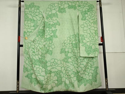 平和屋着物●豪華振袖　総絞り　草花文　正絹　逸品　AABG5335cs
