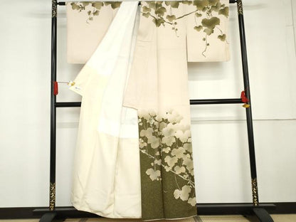 平和屋着物●皇室デザイナー　中村乃武夫　訪問着　蔦の葉文　金彩　やまと誂製　正絹　逸品　AABG5336cs