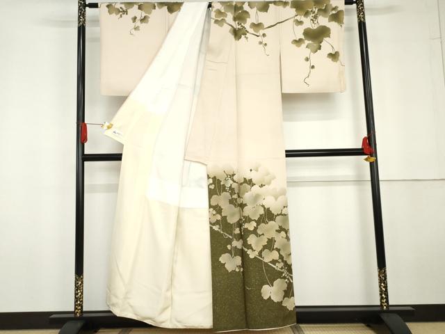 平和屋着物●皇室デザイナー　中村乃武夫　訪問着　蔦の葉文　金彩　やまと誂製　正絹　逸品　AABG5336cs