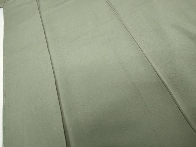 平和屋着物●上質な色無地　鶸茶色　正絹　逸品　未使用　AABG5338cs