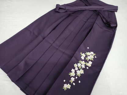 平和屋着物●女性　行灯袴　刺繍　葉桜　金糸　洗える着物　AABG5340cs