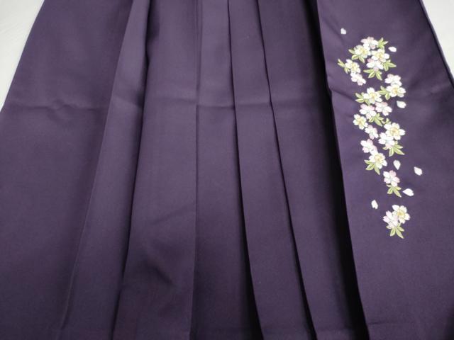 平和屋着物●女性　行灯袴　刺繍　葉桜　金糸　洗える着物　AABG5340cs