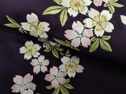 平和屋着物●女性　行灯袴　刺繍　葉桜　金糸　洗える着物　AABG5340cs