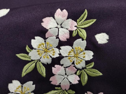 平和屋着物●女性　行灯袴　刺繍　葉桜　金糸　洗える着物　AABG5340cs