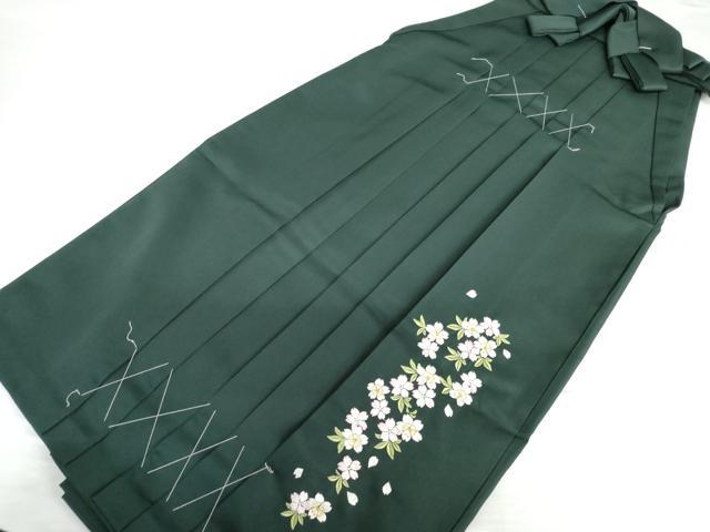 平和屋着物●女性　行灯袴　刺繍　葉桜　金糸　洗える着物　未使用　AABG5341cs