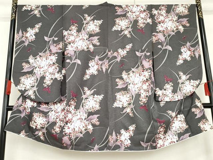 平和屋着物●小振袖　二尺袖　花蝶文　金彩　洗える着物　AABG5358cs