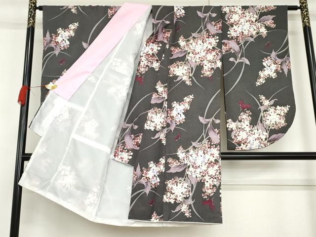 平和屋着物●小振袖　二尺袖　花蝶文　金彩　洗える着物　AABG5358cs