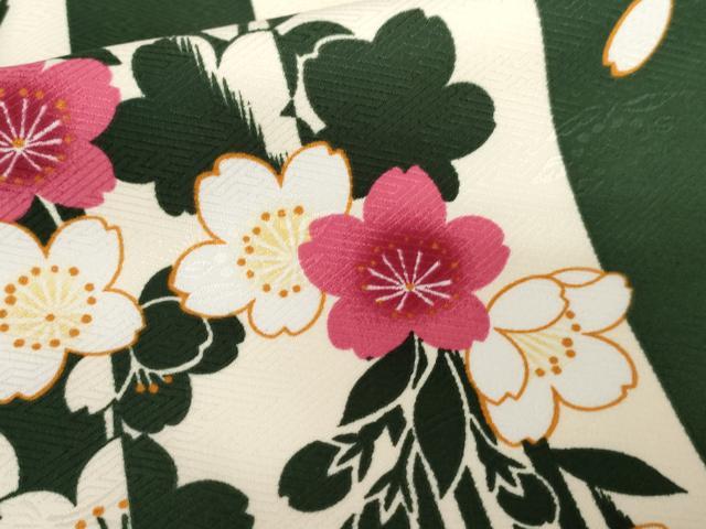 平和屋着物●小振袖　二尺袖　枝垂れ桜文　洗える着物　AABG5359cs