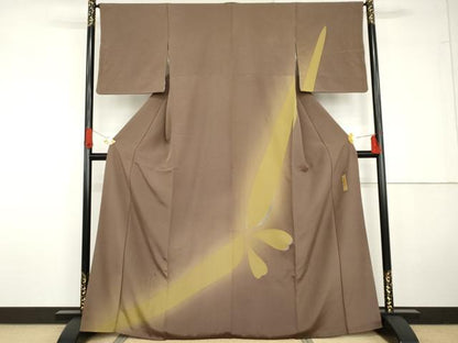平和屋着物●世界的人形師　辻村寿三郎　ジュサブロー　訪問着　舞蝶文　暈し染め　正絹　逸品　AABG5366cs