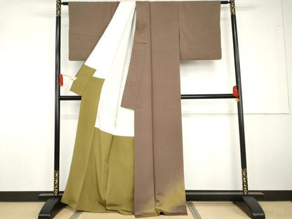 平和屋着物●世界的人形師　辻村寿三郎　ジュサブロー　訪問着　舞蝶文　暈し染め　正絹　逸品　AABG5366cs