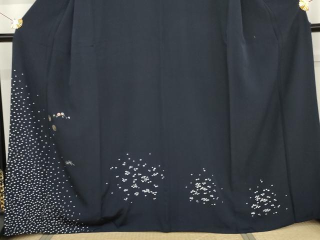 平和屋着物●訪問着　刺繍　枝花丸文　金糸　金銀彩　正絹　逸品　AABG5368cs