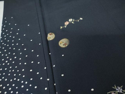 平和屋着物●訪問着　刺繍　枝花丸文　金糸　金銀彩　正絹　逸品　AABG5368cs