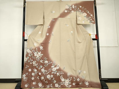 平和屋着物●訪問着　辻が花　暈し染め　ロング丈　正絹　逸品　AABG5371cs