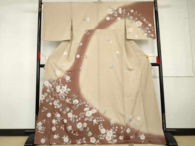 平和屋着物●訪問着　辻が花　暈し染め　ロング丈　正絹　逸品　AABG5371cs