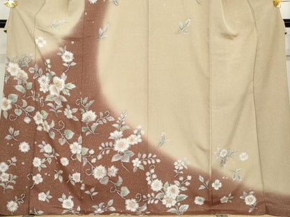 平和屋着物●訪問着　辻が花　暈し染め　ロング丈　正絹　逸品　AABG5371cs