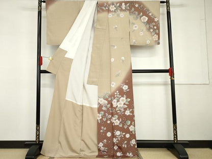 平和屋着物●訪問着　辻が花　暈し染め　ロング丈　正絹　逸品　AABG5371cs