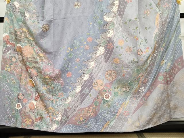 平和屋着物●訪問着　辻が花　金彩　正絹　逸品　未使用　AABG5373cs