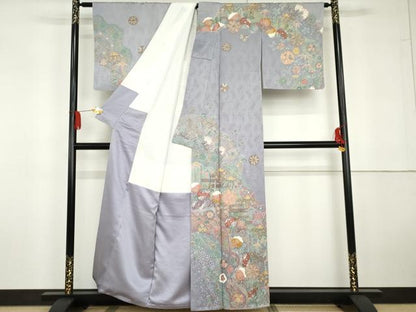 平和屋着物●訪問着　辻が花　金彩　正絹　逸品　未使用　AABG5373cs