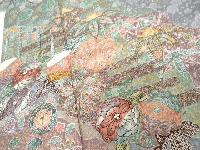 平和屋着物●訪問着　辻が花　金彩　正絹　逸品　未使用　AABG5373cs