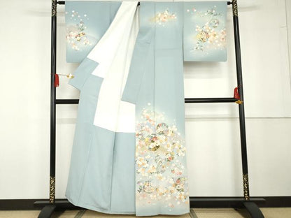 平和屋着物●訪問着　友禅　重ね山花丸文　暈し染め　金彩　正絹　逸品　AABG5380cs