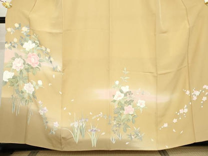 平和屋着物●訪問着　手描き　枝花文　暈し染め　正絹　逸品　AABG5381cs