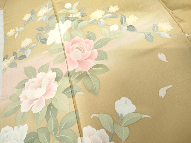 平和屋着物●訪問着　手描き　枝花文　暈し染め　正絹　逸品　AABG5381cs